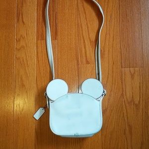 Coach x Disney mickey mouse ear cream purse